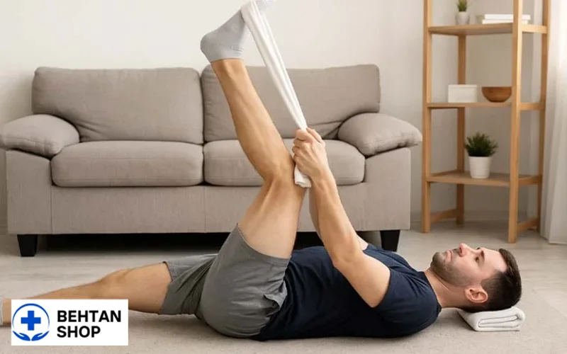 کشش عضلات همسترینگ برای درمان دیسک کمر | بهتن شاپ