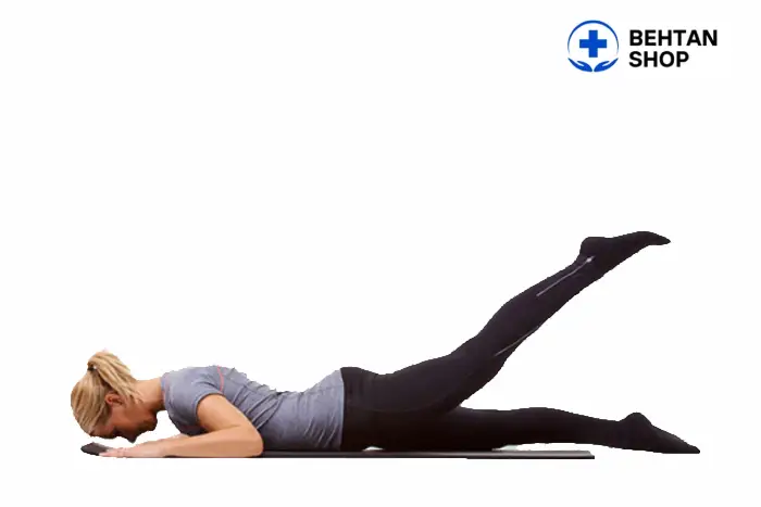 بالا بردن مستقیم پا در حالت دمر