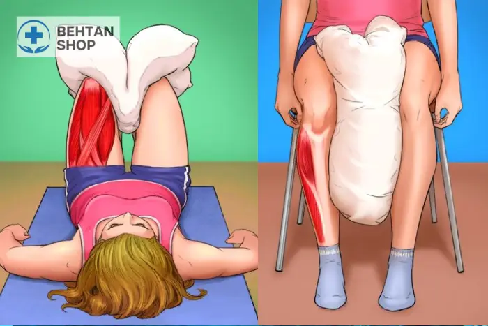 فشردن بالش میان پاها