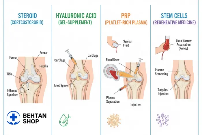 انواع تزریق برای آرتروز زانو